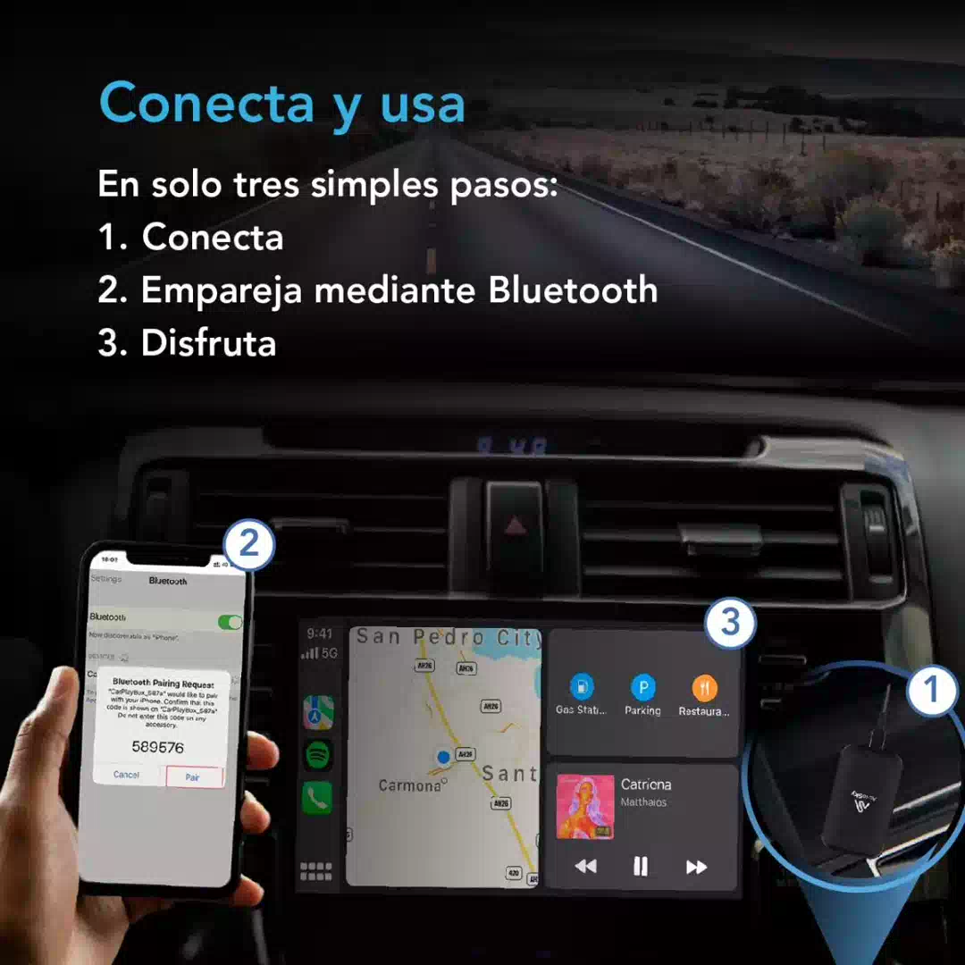 Adaptador Inalambrico De Radio Android Auto Carplay Youtube AutoSky - foto 5