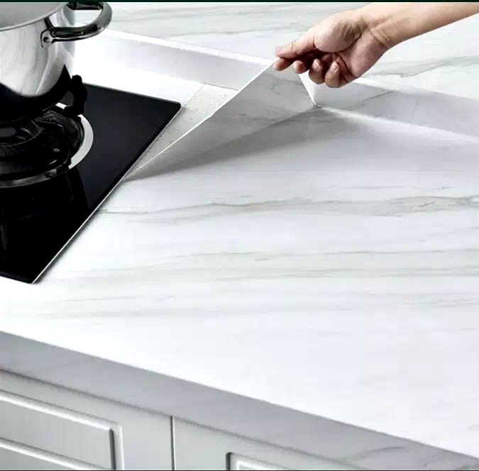 Marmol Adhesivo Blanco y Gris - foto 3