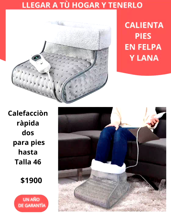 Calienta Pies en Felpa y Lana eléctrico