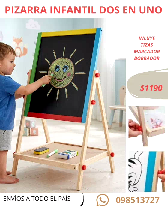 Pizarra doble para marcador y pizarrón común niños