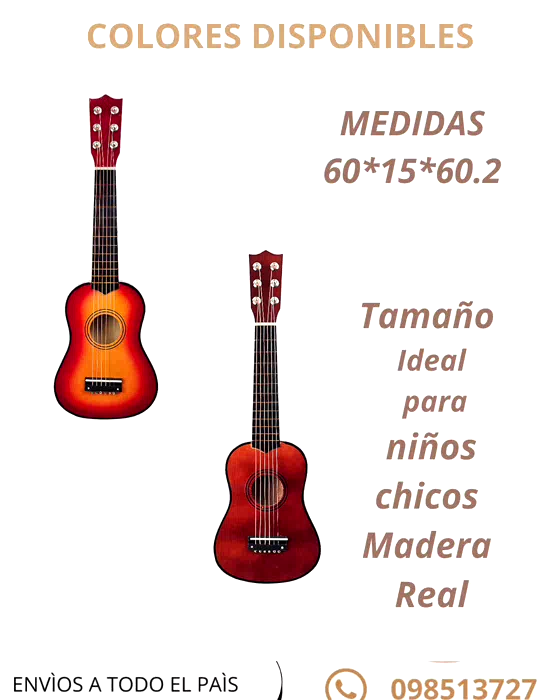 Guitarra Acústica Infantil 60 cm miniatura 2